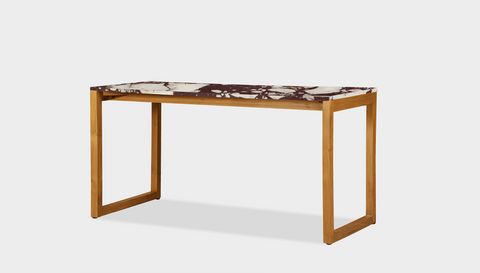 reddie-raw desk 150L x 35D x 75H *cm / Stone~Calacatta Viola / Wood Teak~Oak Suzy Desk
