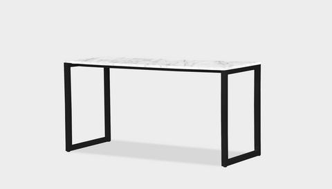 reddie-raw desk 150L x 35D x 75H *cm / Stone~White Veined Marble / Metal~Black Suzy Desk