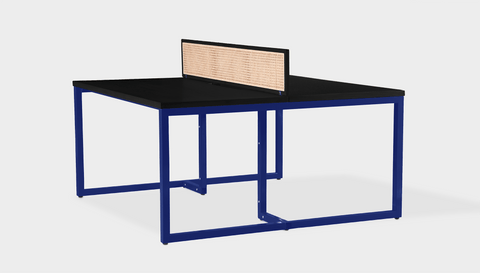 reddie-raw workstation 120W x 120D x 75H (+25H screen) *cm / Wood Veneer~Black / Metal~Navy NCW Double Workstation Desk