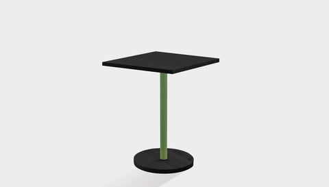 reddie square cafe/bar table 60 x 60 x 100H *cm (bar height) / Solid Reclaimed Wood Teak~Black / Metal~Green Bob Pedestal Square Cafe & Bar Table  Square (2 heights)