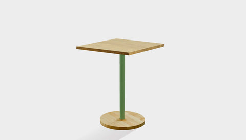 reddie square cafe/bar table 60 x 60 x 100H *cm (bar height) / Solid Reclaimed Wood Teak~Oak / Metal~Green Bob Pedestal Square Cafe & Bar Table  Square (2 heights)