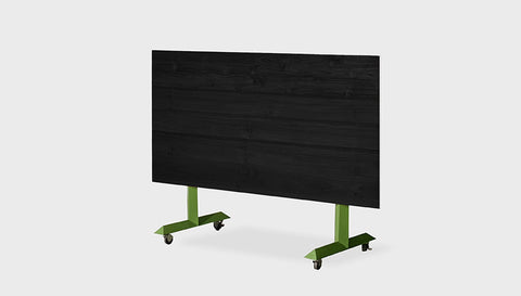 reddie-raw Folding Table 150L x 75D x 75H *cm / Solid Reclaimed Wood Teak~Black / Metal~Green Andi Flip Top Table