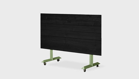 reddie-raw Folding Table 150L x 75D x 75H *cm / Solid Reclaimed Wood Teak~Black / Metal~Mint Andi Flip Top Table