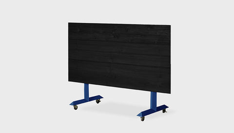 reddie-raw Folding Table 150L x 75D x 75H *cm / Solid Reclaimed Wood Teak~Black / Metal~Navy Andi Flip Top Table