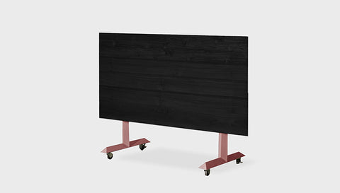 reddie-raw Folding Table 150L x 75D x 75H *cm / Solid Reclaimed Wood Teak~Black / Metal~Pink Andi Flip Top Table