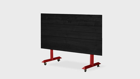 reddie-raw Folding Table 150L x 75D x 75H *cm / Solid Reclaimed Wood Teak~Black / Metal~Red Andi Flip Top Table