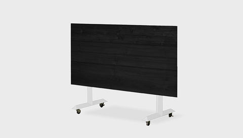reddie-raw Folding Table 150L x 75D x 75H *cm / Solid Reclaimed Wood Teak~Black / Metal~White Andi Flip Top Table