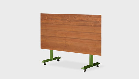 reddie-raw Folding Table 150L x 75D x 75H *cm / Solid Reclaimed Wood Teak~Natural / Metal~Mint Andi Flip Top Table