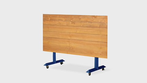 reddie-raw Folding Table 150L x 75D x 75H *cm / Solid Reclaimed Wood Teak~Oak / Metal~Navy Andi Flip Top Table