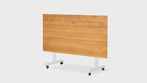 reddie-raw Folding Table 150L x 75D x 75H *cm / Solid Reclaimed Wood Teak~Oak / Metal~White Andi Flip Top Table