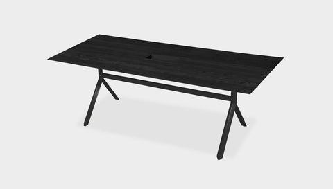reddie-raw rectangular 160L x 90D x 75H *cm / Solid Reclaimed Wood Teak~Black / Metal~Black Andi Meeting Table / Hot Desk