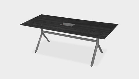 reddie-raw rectangular 160L x 90D x 75H *cm / Solid Reclaimed Wood Teak~Black / Metal~Grey Andi Meeting Table / Hot Desk