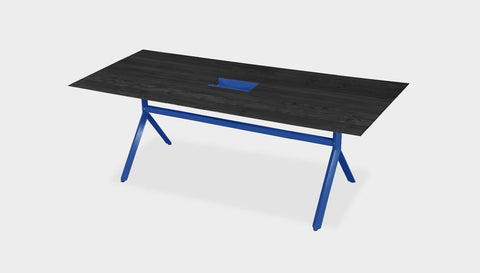 reddie-raw rectangular 160L x 90D x 75H *cm / Solid Reclaimed Wood Teak~Black / Metal~Navy Andi Meeting Table / Hot Desk