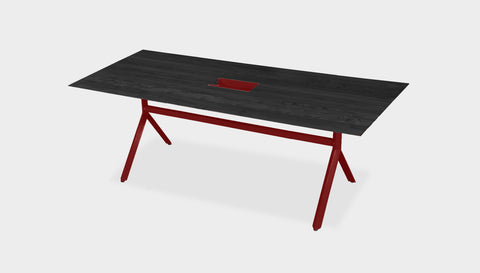 reddie-raw rectangular 160L x 90D x 75H *cm / Solid Reclaimed Wood Teak~Black / Metal~Rust Andi Meeting Table / Hot Desk