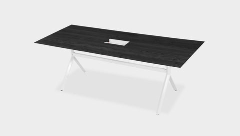 reddie-raw rectangular 160L x 90D x 75H *cm / Solid Reclaimed Wood Teak~Black / Metal~White Andi Meeting Table / Hot Desk