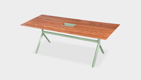 reddie-raw rectangular 160L x 90D x 75H *cm / Solid Reclaimed Wood Teak~Natural / Metal~Mint Andi Meeting Table / Hot Desk