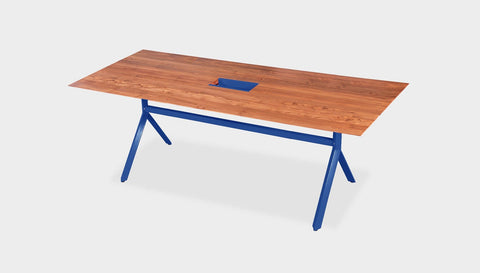 reddie-raw rectangular 160L x 90D x 75H *cm / Solid Reclaimed Wood Teak~Natural / Metal~Navy Andi Meeting Table / Hot Desk