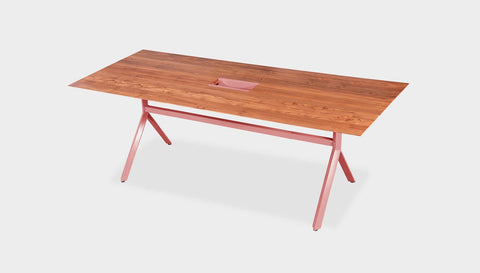 reddie-raw rectangular 160L x 90D x 75H *cm / Solid Reclaimed Wood Teak~Natural / Metal~Pink Andi Meeting Table / Hot Desk