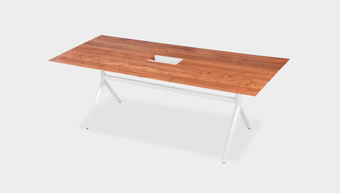 reddie-raw rectangular 160L x 90D x 75H *cm / Solid Reclaimed Wood Teak~Natural / Metal~White Andi Meeting Table / Hot Desk