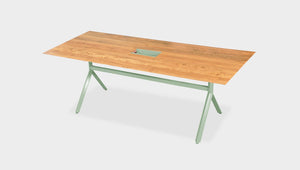 reddie-raw rectangular 160L x 90D x 75H *cm / Solid Reclaimed Wood Teak~Oak / Metal~Mint Andi Meeting Table / Hot Desk