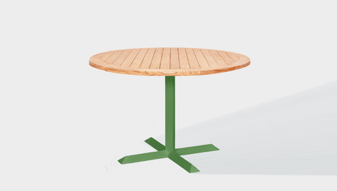 reddie-raw outdoor round dining table 60dia x 75H*cm / Solid Reclaimed Wood Teak~Natural / Metal~Green Andi Outdoor Round Table