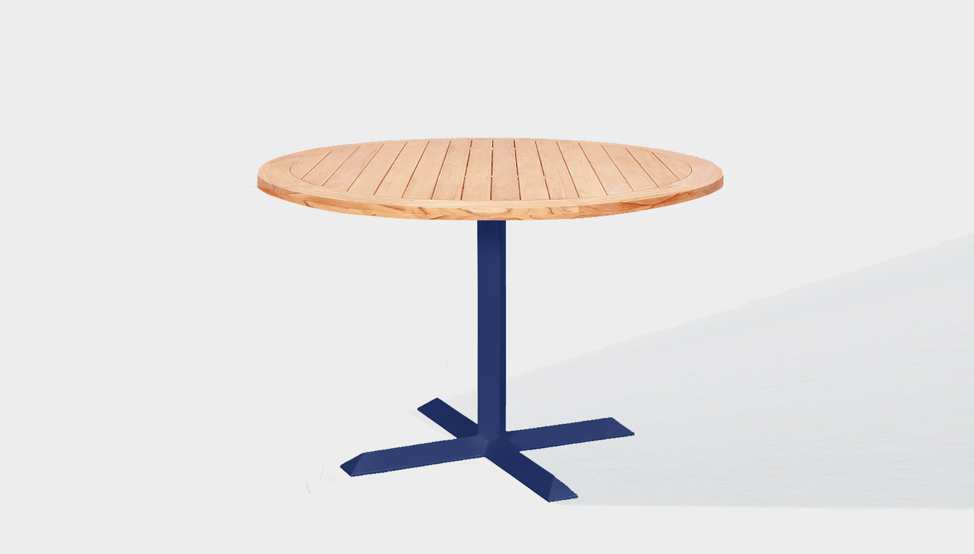 reddie-raw outdoor round dining table 60dia x 75H*cm / Solid Reclaimed Wood Teak~Natural / Metal~Navy Andi Outdoor Round Table