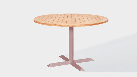 reddie-raw outdoor round dining table 60dia x 75H*cm / Solid Reclaimed Wood Teak~Natural / Metal~Pink Andi Outdoor Round Table