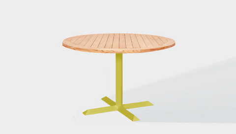 reddie-raw outdoor round dining table 60dia x 75H*cm / Solid Reclaimed Wood Teak~Natural / Metal~Yellow Andi Outdoor Round Table
