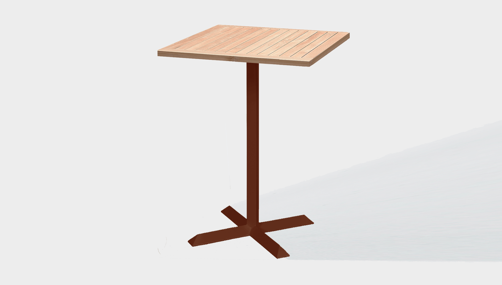 reddie-raw outdoor square dining table 60 x 60 x 100H*cm / Solid Reclaimed Wood Teak~Natural / Metal~Rust Andi Outdoor Square Cafe/Bar Table (2 heights)