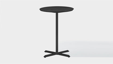 reddie-raw round 60dia x 100H *cm / Solid Reclaimed Wood Teak~Black / Metal~Black Andi Pedestal Cafe & Bar Table (2 Heights)