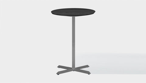 reddie-raw round 60dia x 100H *cm / Solid Reclaimed Wood Teak~Black / Metal~Grey Andi Pedestal Cafe & Bar Table (2 Heights)