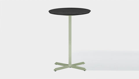 reddie-raw round 60dia x 100H *cm / Solid Reclaimed Wood Teak~Black / Metal~Mint Andi Pedestal Cafe & Bar Table (2 Heights)