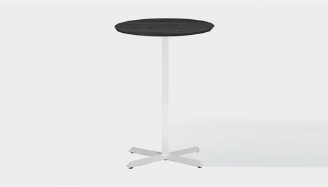 reddie-raw round 60dia x 100H *cm / Solid Reclaimed Wood Teak~Black / Metal~White Andi Pedestal Cafe & Bar Table (2 Heights)