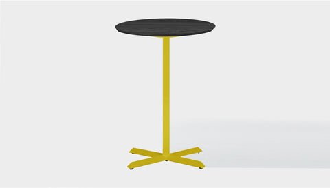 reddie-raw round 60dia x 100H *cm / Solid Reclaimed Wood Teak~Black / Metal~Yellow Andi Pedestal Cafe & Bar Table (2 Heights)