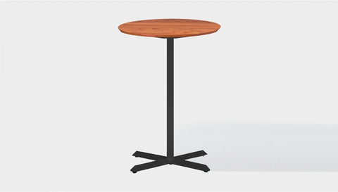 reddie-raw round 60dia x 100H *cm / Solid Reclaimed Wood Teak~Natural / Metal~Black Andi Pedestal Cafe & Bar Table (2 Heights)