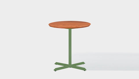 reddie-raw round cafe/bar table 60dia x 100H *cm / Solid Reclaimed Wood Teak~Natural / Metal~Green Andi Pedestal Cafe & Bar Table (2 Heights)