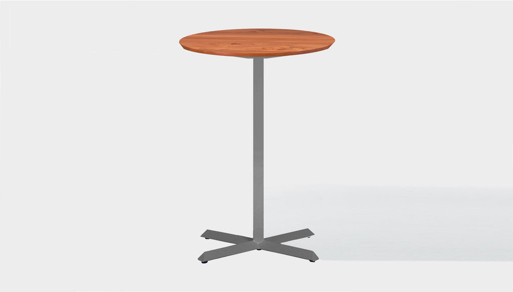 reddie-raw round 60dia x 100H *cm / Solid Reclaimed Wood Teak~Natural / Metal~Grey Andi Pedestal Cafe & Bar Table (2 Heights)