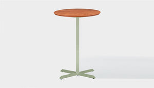 reddie-raw round 60dia x 100H *cm / Solid Reclaimed Wood Teak~Natural / Metal~Mint Andi Pedestal Cafe & Bar Table (2 Heights)