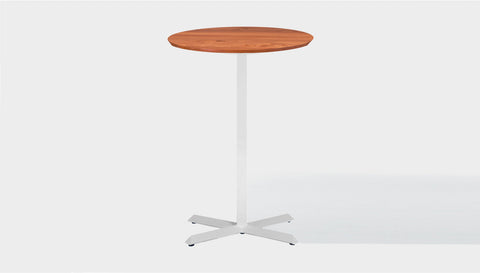 reddie-raw round 60dia x 100H *cm / Solid Reclaimed Wood Teak~Natural / Metal~White Andi Pedestal Cafe & Bar Table (2 Heights)