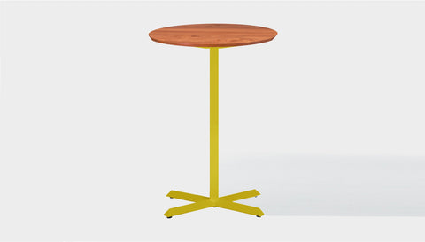 reddie-raw round 60dia x 100H *cm / Solid Reclaimed Wood Teak~Natural / Metal~Yellow Andi Pedestal Cafe & Bar Table (2 Heights)