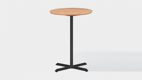 reddie-raw round 60dia x 100H *cm / Solid Reclaimed Wood Teak~Oak / Metal~Black Andi Pedestal Cafe & Bar Table (2 Heights)