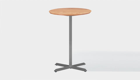 reddie-raw round 60dia x 100H *cm / Solid Reclaimed Wood Teak~Oak / Metal~Grey Andi Pedestal Cafe & Bar Table (2 Heights)
