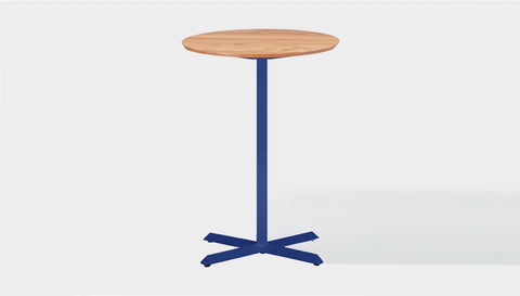 reddie-raw round 60dia x 100H *cm / Solid Reclaimed Wood Teak~Oak / Metal~Navy Andi Pedestal Cafe & Bar Table (2 Heights)