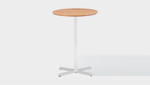 reddie-raw round 60dia x 100H *cm / Solid Reclaimed Wood Teak~Oak / Metal~White Andi Pedestal Cafe & Bar Table (2 Heights)