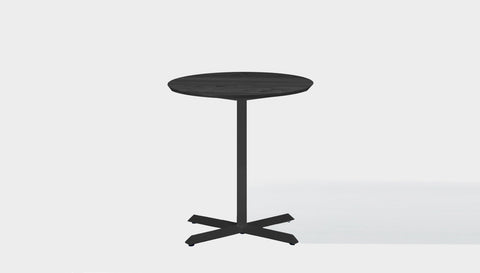 reddie-raw round 60dia x 75H *cm / Solid Reclaimed Wood Teak~Black / Metal~Black Andi Pedestal Cafe & Bar Table (2 Heights)