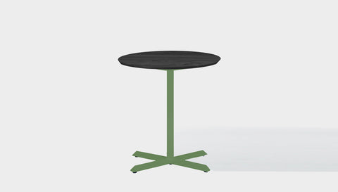 reddie-raw round cafe/bar table 60dia x 75H *cm / Solid Reclaimed Wood Teak~Black / Metal~Green Andi Pedestal Cafe & Bar Table (2 Heights)