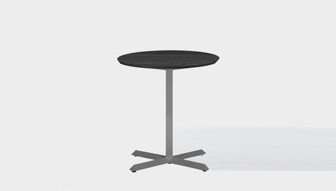 reddie-raw round 60dia x 75H *cm / Solid Reclaimed Wood Teak~Black / Metal~Grey Andi Pedestal Cafe & Bar Table (2 Heights)