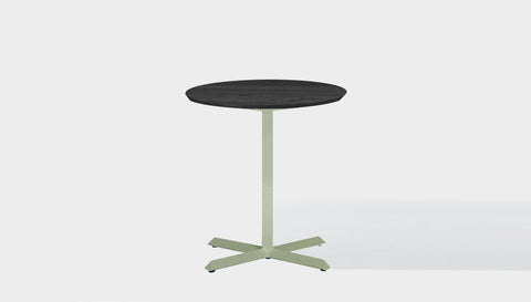 reddie-raw round 60dia x 75H *cm / Solid Reclaimed Wood Teak~Black / Metal~Mint Andi Pedestal Cafe & Bar Table (2 Heights)