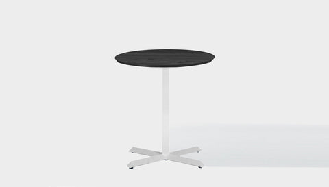 reddie-raw round 60dia x 75H *cm / Solid Reclaimed Wood Teak~Black / Metal~White Andi Pedestal Cafe & Bar Table (2 Heights)