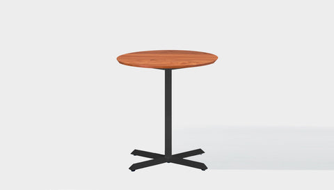 reddie-raw round 60dia x 75H *cm / Solid Reclaimed Wood Teak~Natural / Metal~Black Andi Pedestal Cafe & Bar Table (2 Heights)